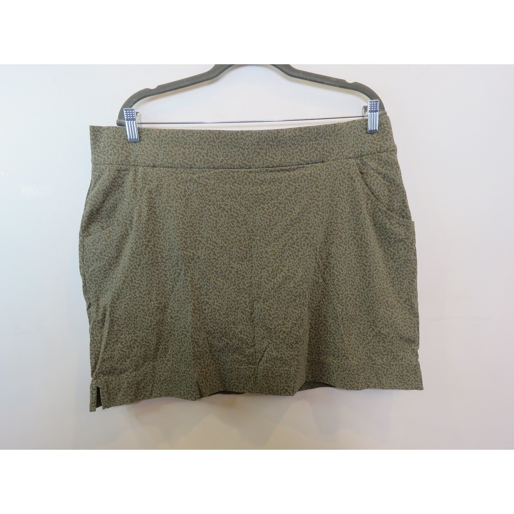Columbia Mini Skirt Women's Size 1X Olive Green Subtle Print Omni-Shield Outdoor